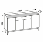 Aparador Buffet Para Sala De Estar 04 Portas 01 Gaveta Ravena