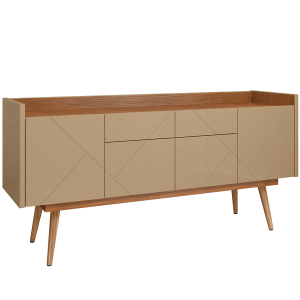 Aparador Buffet Para Sala De Estar Com 04 Portas 02 Gavetas V