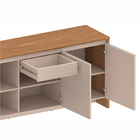 Aparador Buffet Para Sala De Estar Madrid Com 03 Portas E 01