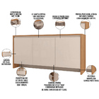 Aparador Buffet Para Sala De Estar Madrid Com 03 Portas E 01