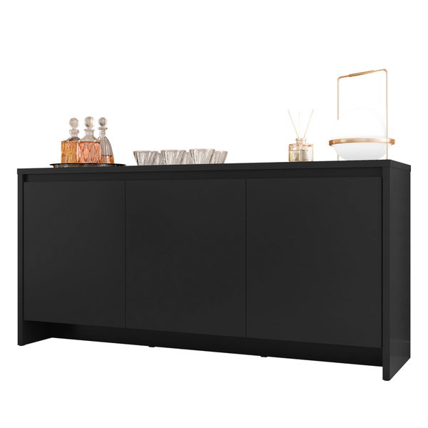 Aparador Buffet Para Sala De Estar Madrid Com 03 Portas E 01