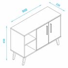 Aparador Buffet Para Sala De Estar Pés Preto 02 Portas Glam B