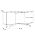 Aparador Buffet Para Sala De Jantar 2 Portas 2 Gavetas Vicky