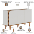 Aparador Buffet Para Sala De Jantar 3 Portas Elora C04 Off Wh