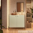 Aparador Buffet Para Sala De Jantar 92cm 2 Portas Pés Em Aço