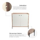 Aparador Buffet Para Sala De Jantar 92cm 2 Portas Pés Em Aço