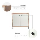 Aparador Buffet Para Sala De Jantar 92cm 2 Portas Pés Em Aço