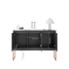 Aparador Buffet Para Sala Industrial Oslo Preto Cobre