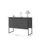 Aparador Buffet Para Sala Industrial Oslo Preto Onix