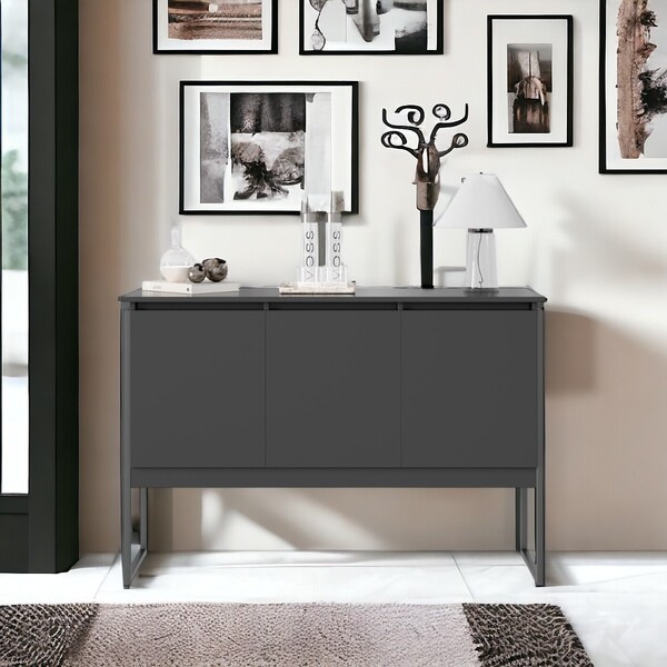 Aparador Buffet Para Sala Industrial Oslo Preto Onix