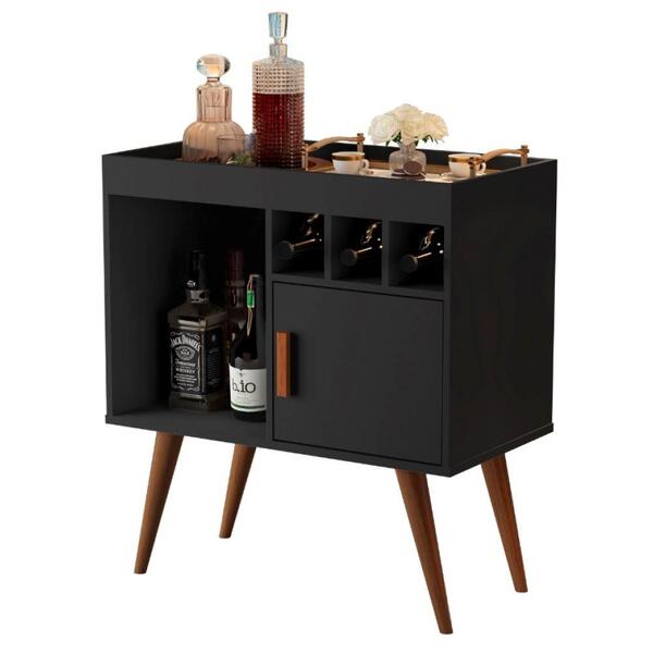 Aparador Buffet Paris Pés Palito Estilo Retrô Preto