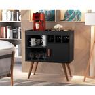 Aparador Buffet Paris Pés Palito Estilo Retrô Preto