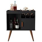 Aparador Buffet Paris Pés Palito Estilo Retrô Preto