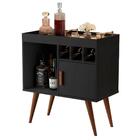 Aparador Buffet Paris Pés Palito Estilo Retrô Preto