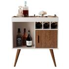 Aparador Buffet Paris Pés Palito Retrô Off White / Freijó