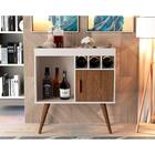 Aparador Buffet Paris Pés Palito Retrô Off White / Freijó