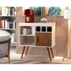 Aparador Buffet Paris Pés Palito Retrô Off White / Freijó