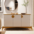 Aparador Buffet Pés Em Madeira Design Exclusivo Contém Três N