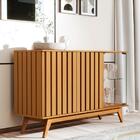 Aparador Buffet Pés Em Madeira Maciça 135cm Nature Açaí Jb Be