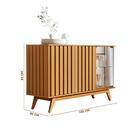 Aparador Buffet Pés Em Madeira Maciça 135cm Nature Açaí Jb Be