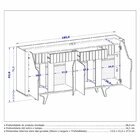 Aparador Buffet Portas Em Mdf Ripado Real Pés De Madeira Maci