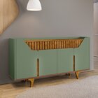 Aparador Buffet Portas Em Ripado Real 2 Gavetas 2 Portas 180c