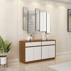 Aparador Buffet Quartzo 04 Portas E 02 Gavetas Com Espelho De