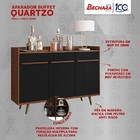 Aparador Buffet Quartzo Nogal Com Preto Fosco- Bechara Móveis