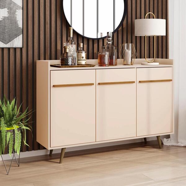 Aparador Buffet Quartzo Pé Madeira Maciça