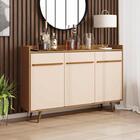 Aparador Buffet Quartzo Pé Madeira Maciça