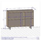 Aparador Buffet Quartzo Pé Madeira Maciça