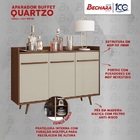 Aparador Buffet Quartzo Pé Madeira Maciça
