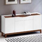 Aparador Buffet Ravena Com 4 Portas E Pés De Madeira Maciça