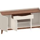 Aparador Buffet Ravena Com 4 Portas E Pés De Madeira Maciça