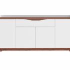 Aparador Buffet Ravena Com 4 Portas E Pés De Madeira Maciça