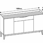 Aparador Buffet Ravena Com 4 Portas E Pés De Madeira Maciça