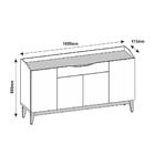 Aparador Buffet Ravena Com 4 Portas E Pés De Madeira Maciça