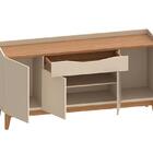 Aparador Buffet Ravena Com 4 Portas E Pés De Madeira Maciça