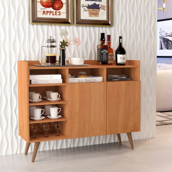 Aparador Buffet Retrô 2 Portas 4 Prateleiras Life Giga Móveis