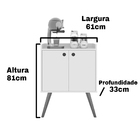 Aparador Buffet Retrô 2 Portas Alexa - Freijó - Rpm Móveis