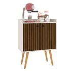 Aparador Buffet Retrô 2 Portas Alexa - Off White/ Ripado Natu
