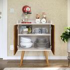 Aparador Buffet Retrô 2 Portas Alexa - Off White/ Ripado Natu