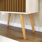 Aparador Buffet Retrô 2 Portas Alexa - Off White/ Ripado Natu