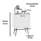 Aparador Buffet Retrô 2 Portas Alexa - Off White/ Ripado Natu