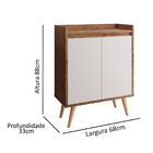 Aparador Buffet Retrô 2 Portas Barthô - Freijo / Off White -