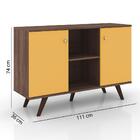 Aparador Buffet Retrô 2 Portas E 2 Nichos - Rústico/amarelo