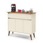 Aparador Buffet Retrô 3 Portas 1 Gaveta Pés Em Madeira Zeus