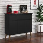 Aparador Buffet Retrô 3 Portas 1 Gaveta Pés Em Madeira Zeus