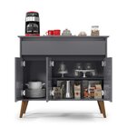 Aparador Buffet Retrô 3 Portas 1 Gaveta Pés Em Madeira Zeus C