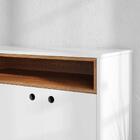 Aparador Buffet Retrô 3 Portas Jade Prime - Branco com Freijó